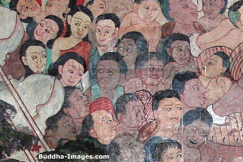 Onlookers at the Scene of the Naga Prince performing - the Bhuridatta Jataka