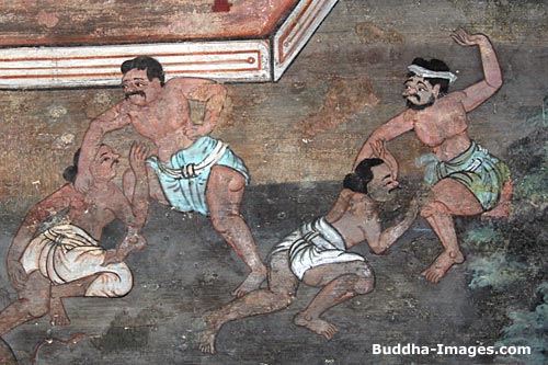 The Canda-Kumara Jataka - Victims for the great sacrifice are being rounded up