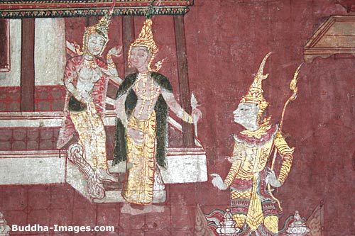 King Piliyakka (with bow) takes leave from his companions