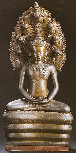 Buddha in Meditation, protected by Naga
