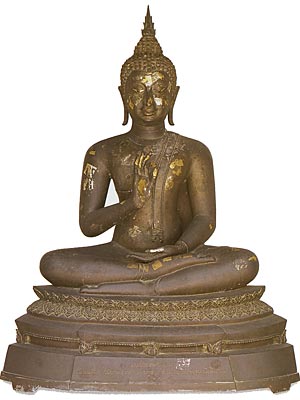 Buddha preaching to Angulimala