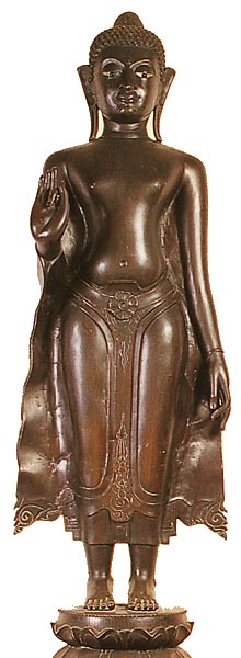 Buddha image, forbidding the relatives from fighting, abhaya mudra
